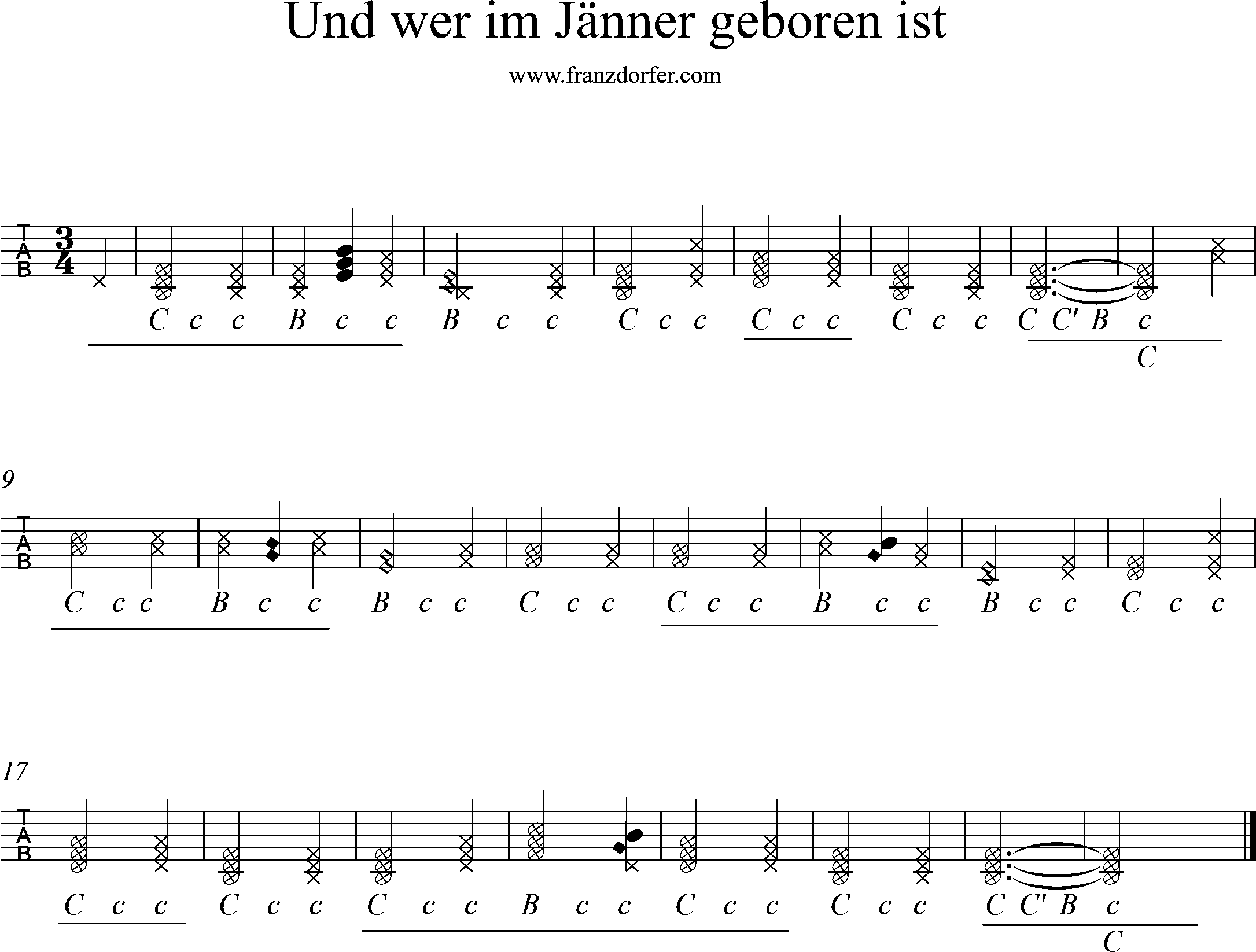 ziachnoten, steirische lernen, und wer im jänner geboren ist griffschrift, und wer im jänner geboren ist